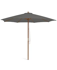 10 Feet Patio Umbrella with 8 Wooden Ribs and 3 Adjustable Heights