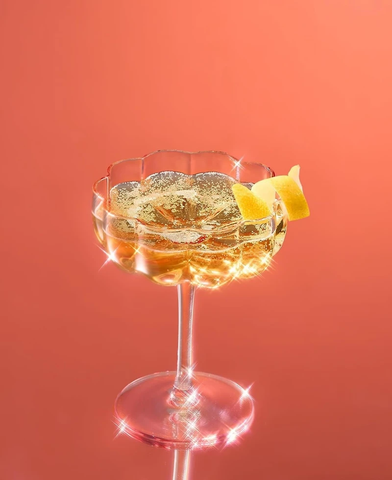 The Wine Savant Flower Coupe Cocktail Glasses, Set of 2