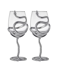 The Wine Savant Snake Stemmed Wine Glasses, Set of 2
