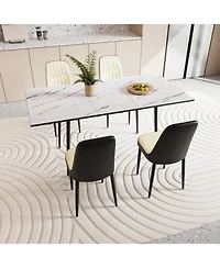 Streamdale 47-63" Expandable Dining Set Table & Cushioned Chairs