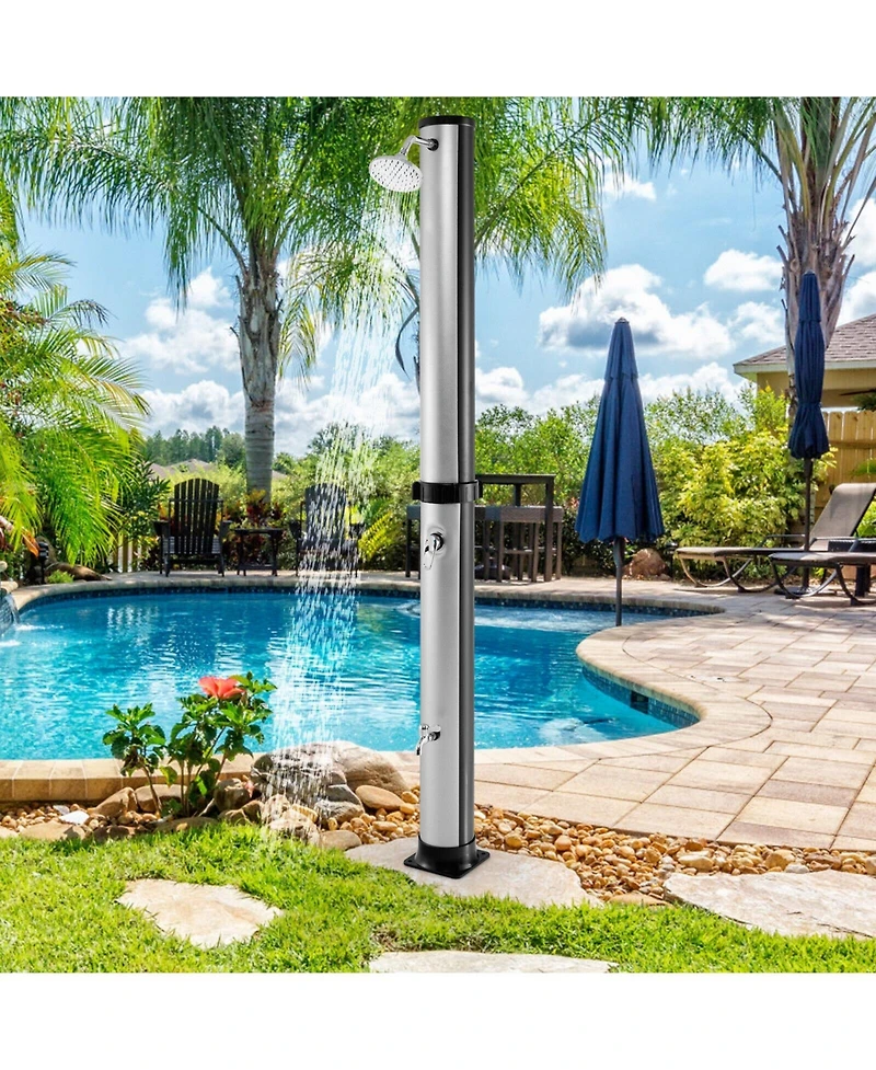 7.2 Feet Solar-Heated Outdoor Shower with Free-Rotating Shower Head