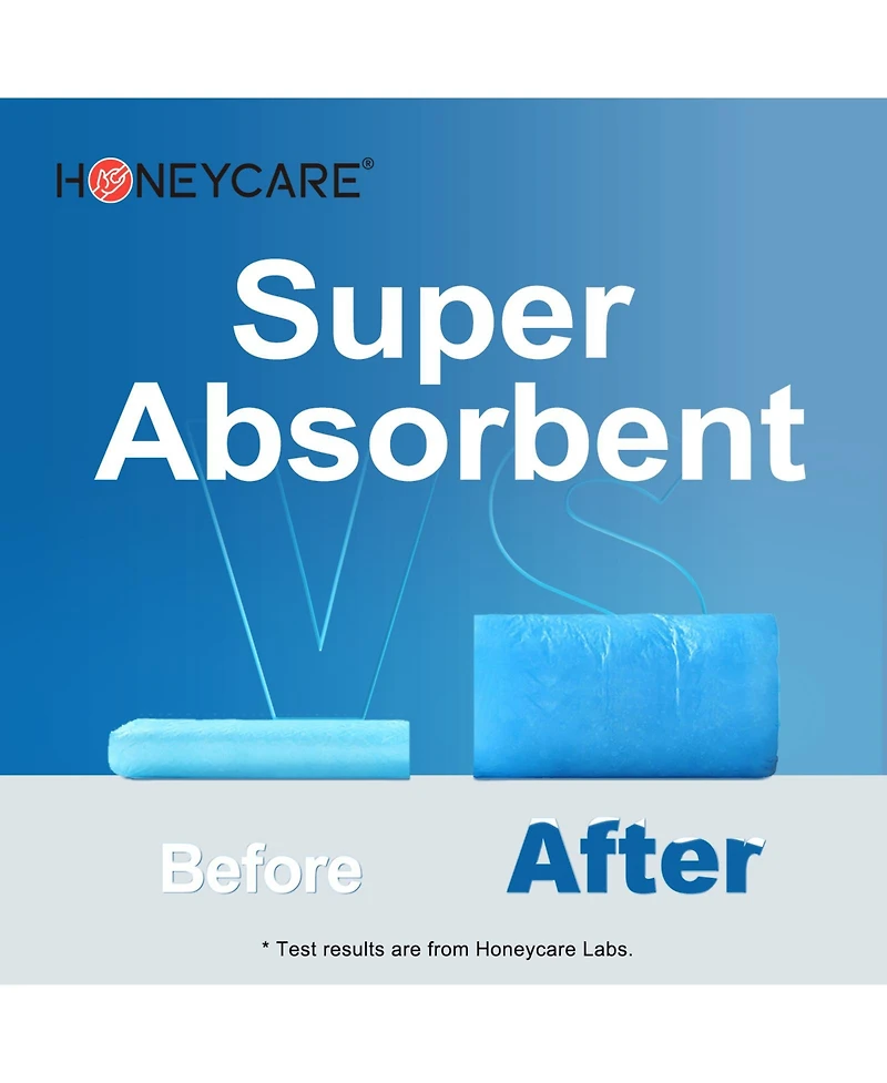 HoneyCare All-Absorb Puppy Training Pads, Ultra Absorbent and Odor Eliminating, Leak-Proof 5-Layer Potty Training Pads with Quick-Dry Surface 22"