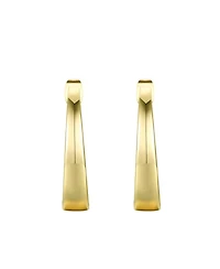 14k Gold Plated Sterling Silver with Cubic Zirconia Tapered ¾ C-Hoop Earrings