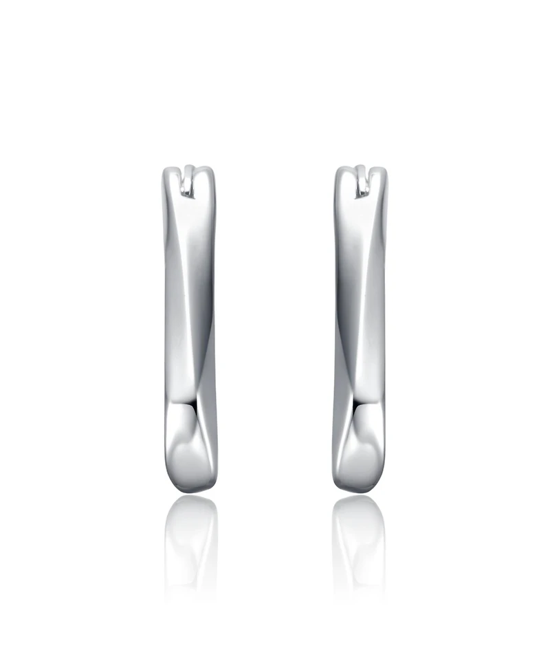 Wavy Twisted Hoop Earrings in White Gold Plated or 14K Gold Plated