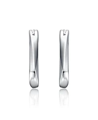 Wavy Twisted Hoop Earrings in White Gold Plated or 14K Gold Plated