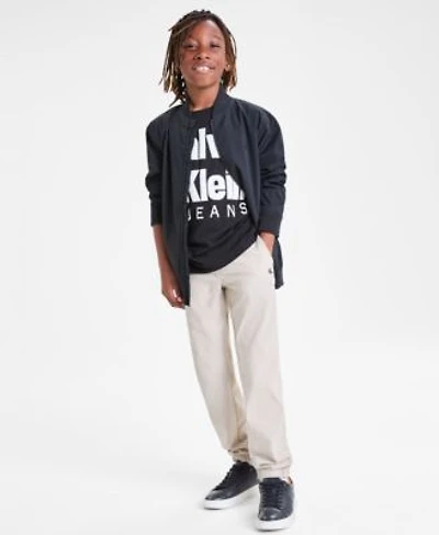 Calvin Klein Big Boys Ckj Light Bomber Jacket Logo T Shirt Ckj Tech Jogger Pants