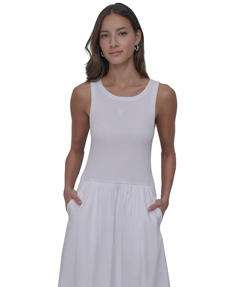 Dkny Jeans Women's Mixed-Media Tank Dress