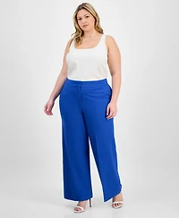 Tahari Asl Plus Wide-Leg Pants