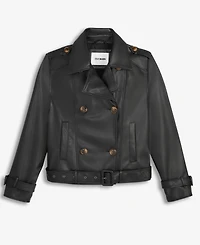 Steve Madden Women's Belted Faux-Leather Coat