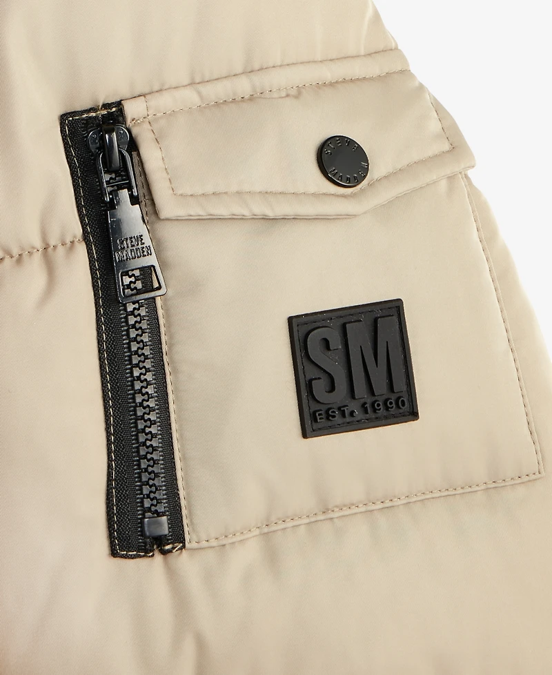 Steve Madden Women's Hooded Puffer Utility Coat