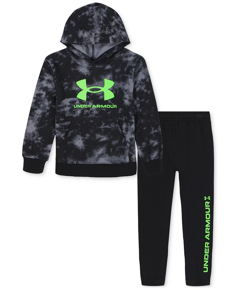 Under Armour Toddler & Little Boys Rival Printed Fleece Hoodie Jogger Pants, 2 Piece Set