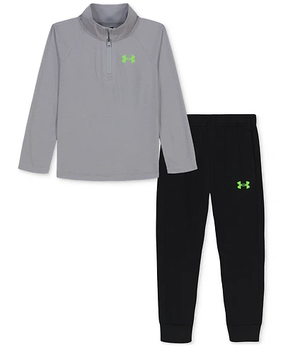 Under Armour Toddler & Little Boys 2-Pc. Rye Bread Speed Tech 1/4-Zip Sweatshirt Joggers Set