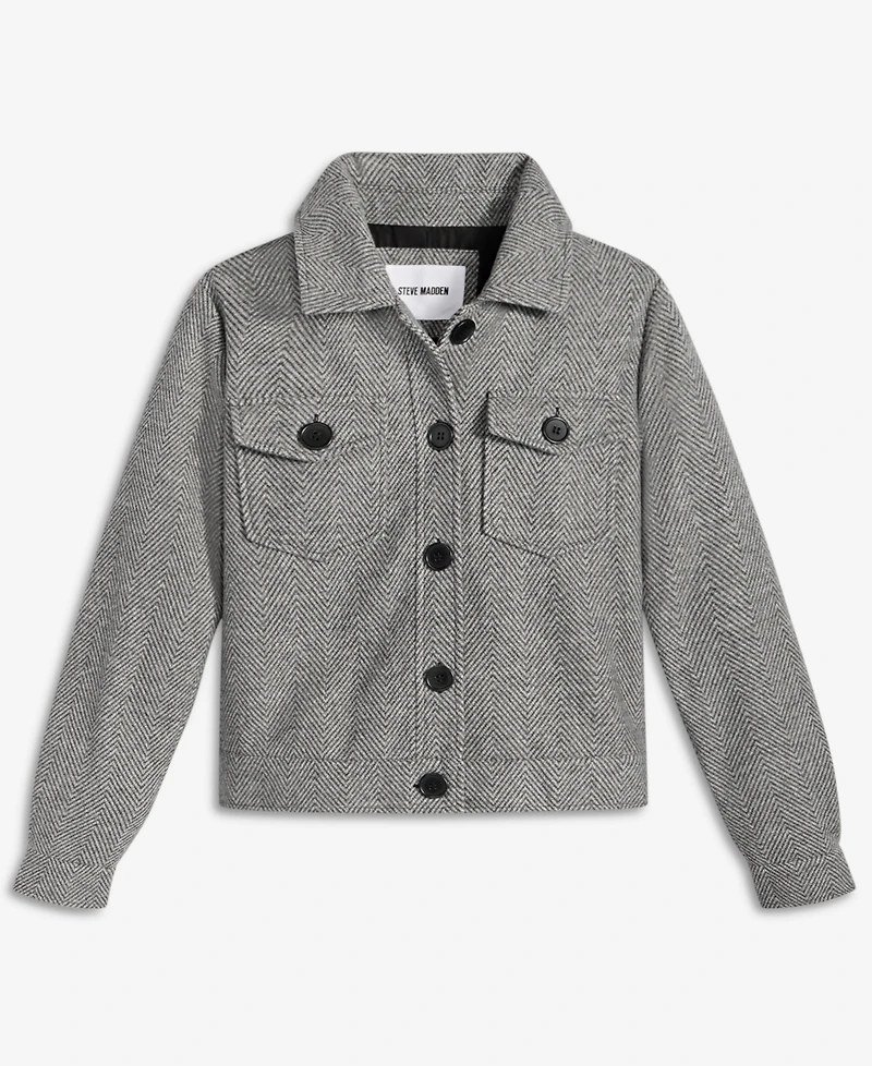 Steve Madden Women's Collared Button-Front Jacket