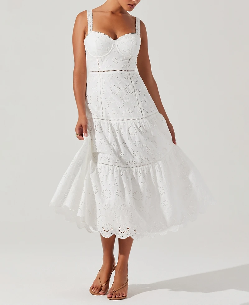 Astr the Label Women's Pellagia Lace-Trim Midi Dress