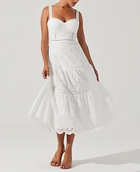 Astr the Label Women's Pellagia Lace-Trim Midi Dress
