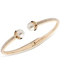 Marchesa Gold-Tone Pave & Imitation Pearl Cuff Bracelet