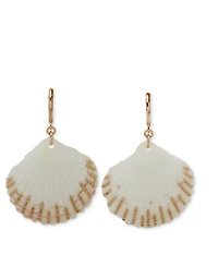 lonna & lilly Gold-Tone Chain-Accent Shell Drop Earrings