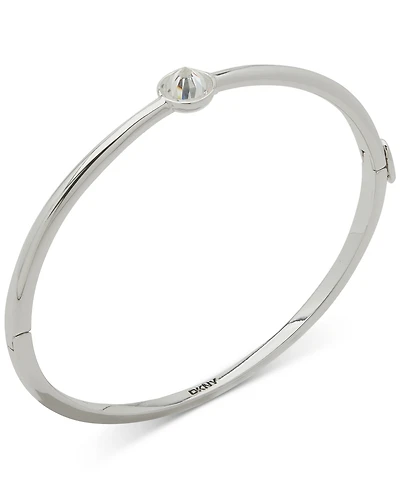Dkny Crystal Spike Stone Bezel Polished Bangle Bracelet