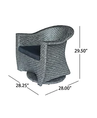 Streamdale Modern Wicker Swivel Chair Stylish, Comfortable, Water-Resistant