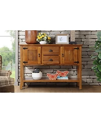 Streamdale Retro Style Solid Wood Sideboard with Drawers & Cabinets