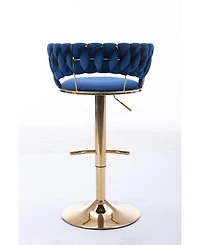 Streamdale Adjustable Height Bar Stools with Chrome Accents (Set of 2)