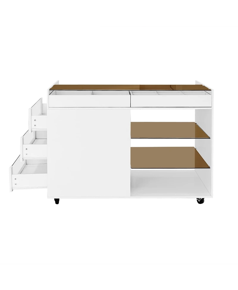 Streamdale 43" Multi-Functional Storage Island Cabinet with Drawers & Shelves