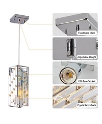 Streamdale Modern Crystal Pendant Light - 3 Pack, Adjustable Hanging Lamp
