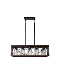 Streamdale 5-Light Retro Farmhouse Chandelier For Kitchen, Living room, Dining room Red and Black(No Bulbs)