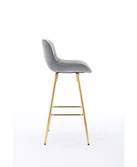 Streamdale Velvet Bar Stools, Golden Leg
