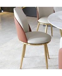 Streamdale Furniture Modern Dining Chairs with Gold Legs (Set of 2)