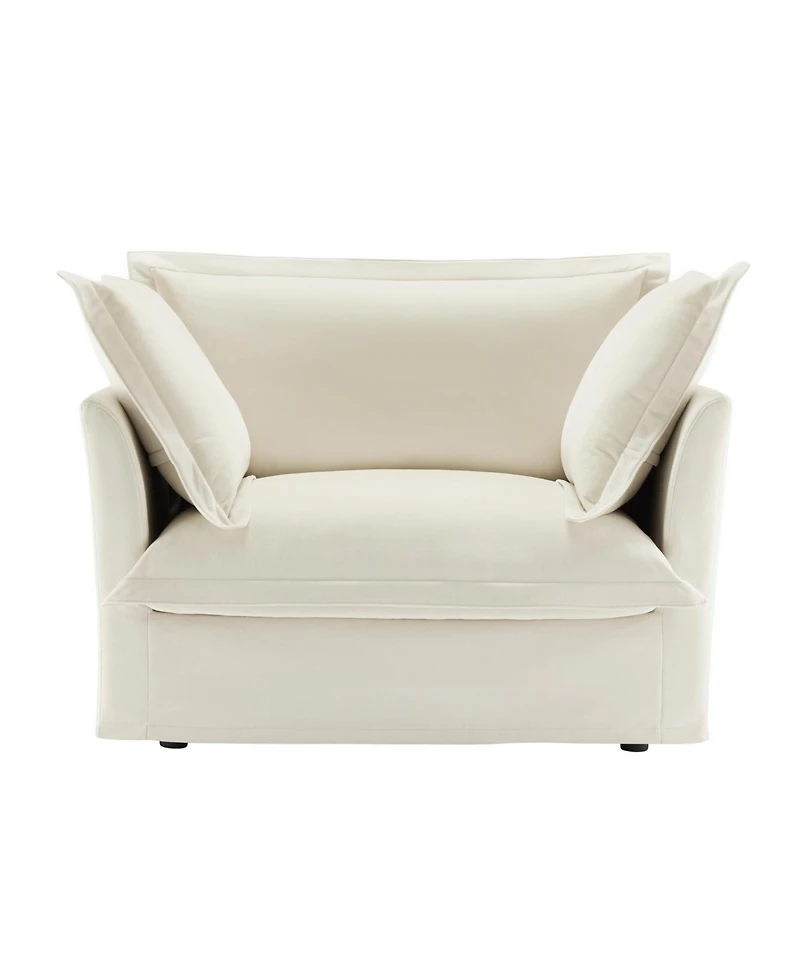 Streamdale Comfortable Slipcover Armchair with Back Cushion and Toss Pillows