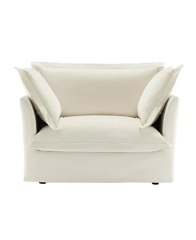 Streamdale Comfortable Slipcover Armchair with Back Cushion and Toss Pillows