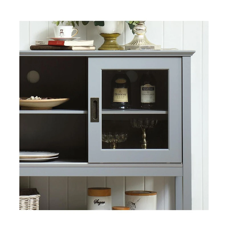 Sideboard Buffet Table With Doors, Grey
