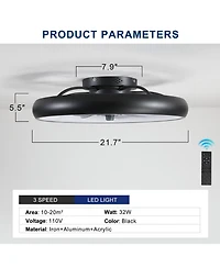 Streamdale Ceiling Fan with Lights Dimmable Led