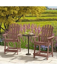 Hdpe Patio Chair with Armrest and Footrest for Indoor Outdoor
