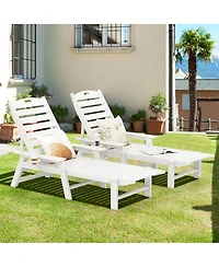 Patio Chaise Lounge Chair with 4 Position Backrest