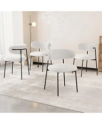 Streamdale 4-Piece Velvet Dining Chairs with Metal Legs