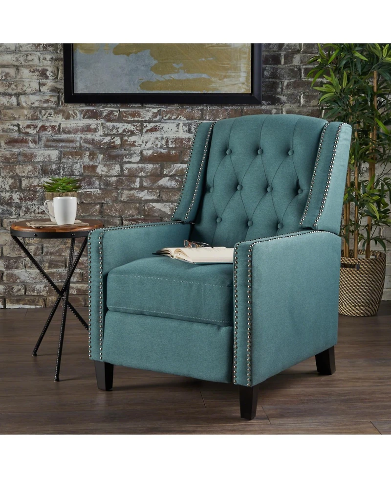 Streamdale Classic Teal Fabric Push Back Chair