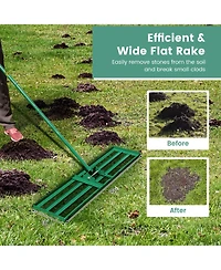 42 x 10 Inch Lawn Leveling Rake with Ergonomic Handle