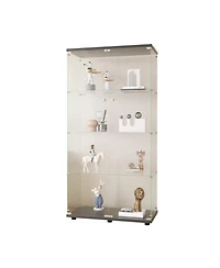 Streamdale Black 4-Shelf Glass Display Cabinet