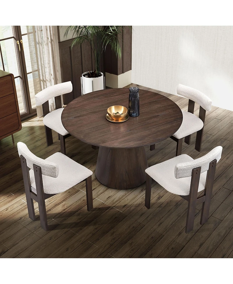 Streamdale Modern Boucle Upholstered Dining Chairs (Set of 2)