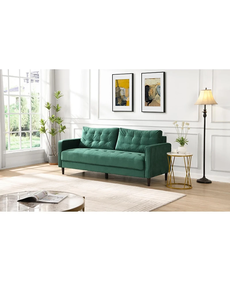 Streamdale 74" Velvet Sofa 3-Seater, Modern, Comfy