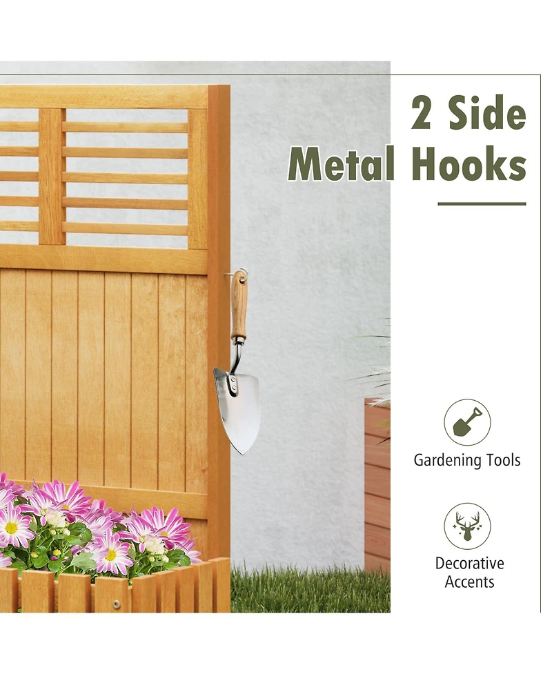 Wooden Raised Garden Bed with Privacy Screen