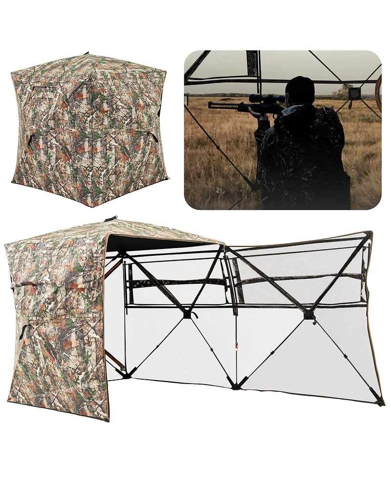 360° One Way See Through Hunting Blind Ground Blind with Portable Carrying Bag