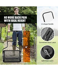 24-Inch Peat Moss Spreader with Upgrade Side Latches and U-shape Handle