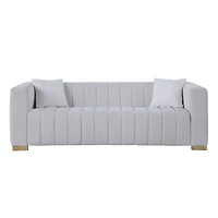 Streamdale Modern Chesterfield Sofa, White, 3-Seater