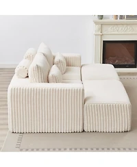 Streamdale Oversized Cloud Plush Lounger with Removable Footstools