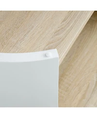 Streamdale 2-Layer Storage Nightstand Table (Natural and White)