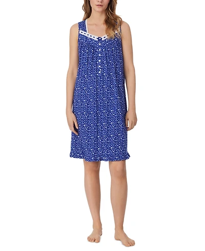 Eileen West Women's Cotton Printed Embellished Chemise