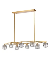 Streamdale 8-Light Crystal Chandelier with Matte Gold Finish, Ideal for Dining Rooms and Various Other Spaces
